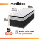 Ver imagem 2 de Cama Box Baú Solteiro Colchão Molas Ensacadas Real 88x188x68cm Preto / Cinza - Suporta até 130kg