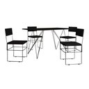 Ver imagem 2 de Mesa Jantar Industrial Trama 1,40x0,80m Preta com 4 Cadeiras Estofadas Vitória Preta