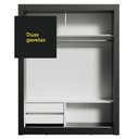 Ver imagem 7 de Guarda-Roupa Solteiro Madesa Dallas 2 Portas de Correr com Espelho 2 Gavetas Preto Cor:Preto