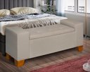 Ver imagem 2 de Recamier Baú Berlin 1,30m Decorativo Premium para Cama Casal Estilo Closet Estofado Cor Bege
