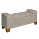 Ver imagem 1 de Recamier Baú Berlin 1,30m Decorativo Premium para Cama Casal Estilo Closet Estofado Cor Bege