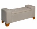 Ver imagem 1 de Recamier Baú Berlin 1,30m Decorativo Premium para Cama Casal Estilo Closet Estofado Cor Bege