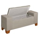 Ver imagem 4 de Recamier Baú Berlin 1,30m Decorativo Premium para Cama Casal Estilo Closet Estofado Cor Bege