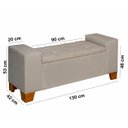Ver imagem 6 de Recamier Baú Berlin 1,30m Decorativo Premium para Cama Casal Estilo Closet Estofado Cor Bege