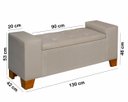 Ver imagem 6 de Recamier Baú Berlin 1,30m Decorativo Premium para Cama Casal Estilo Closet Estofado Cor Bege