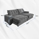 Ver imagem 6 de Sofá Califórnia Retrátil e Reclinável 3 Lugares 2,10m com Molas Ensacadas e Pillow cinza