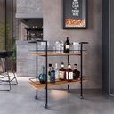Ver imagem 7 de Carrinho Bar Industrial com Rodizios P1036 Mell Preto Pp Milani Store Mell