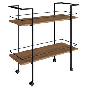 Carrinho Bar Industrial com Rodizios P1036 Mell Preto Pp Milani Store Mell
