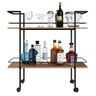 Carrinho Bar Industrial com Rodizios P1036 Mell Preto Pp Milani Store Mell - 5