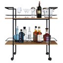 Ver imagem 5 de Carrinho Bar Industrial com Rodizios P1036 Mell Preto Pp Milani Store Mell