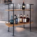 Ver imagem 2 de Carrinho Bar Industrial com Rodizios P1036 Mell Preto Pp Milani Store Mell