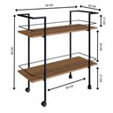 Ver imagem 3 de Carrinho Bar Industrial com Rodizios P1036 Mell Preto Pp Milani Store Mell