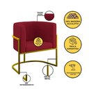 Ver imagem 4 de Kit 2 Poltronas + Sofá 2 Lugares Base de Metal Gold Balaqui Marsala