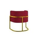 Ver imagem 6 de Kit 2 Poltronas + Sofá 2 Lugares Base de Metal Gold Balaqui Marsala