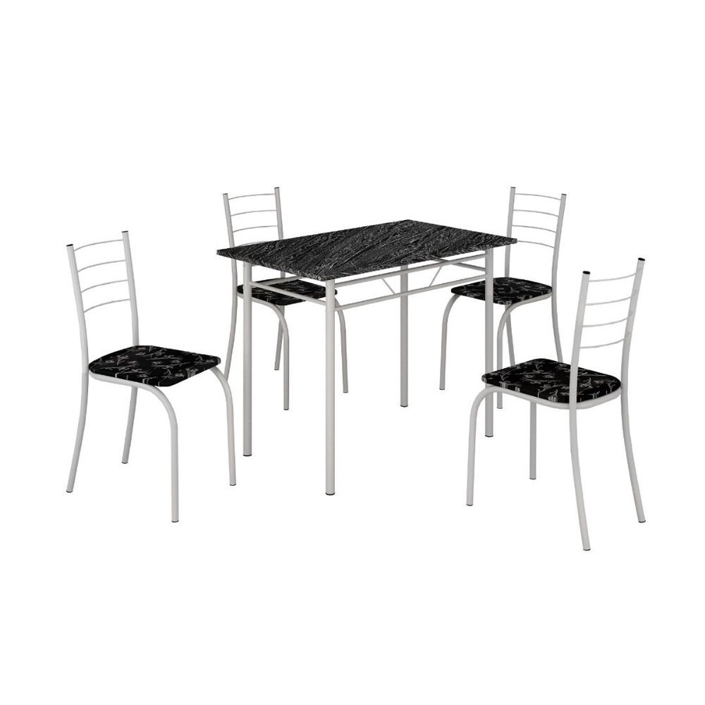 Conjunto Mesa C/4 Cadeiras Para Cozinha Rio Teixeira Branca - 5