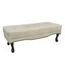 Ver imagem 1 de Recamier Decorativo 90cm Loewe Veludo Pés de Madeira Bege - Gran Belo