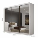 Ver imagem 3 de Guarda Roupa com Espelho 3 Portas 6 Gavetas São Paulo Gold