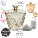 Ver mais imagens de Kit Boleira Baixa, Queijeira, Açucareiro, Manteigueira, Jarra e 6 Copos de Plástico Cristal Âmbar Pl