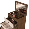 Comoda para Maquiagem 3 Gavetas Banqueta e Espelho Castanho Off White Shop Jm - 3