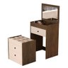 Comoda para Maquiagem 3 Gavetas Banqueta e Espelho Castanho Off White Shop Jm - 2