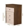 Comoda para Maquiagem 3 Gavetas Banqueta e Espelho Castanho Off White Shop Jm - 4