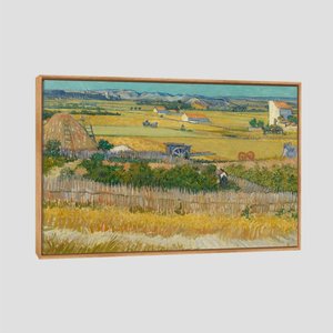 Quadro Van Gogh A Colheita Tela Moldura Bege 63X42Cm