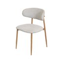 Ver imagem 1 de Cadeira Alba Linho Cinza Base Metal Cor Madeira Clara Or Design