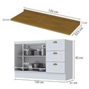 Ver imagem 3 de Balcão de Cozinha com Tampo Americana 2 Portas MDF 120cm Branco Nature Móveis Henn