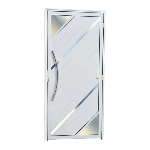 Porta Alumínio Lambril Oasis c/Puxador e.Branco 100 Brimak