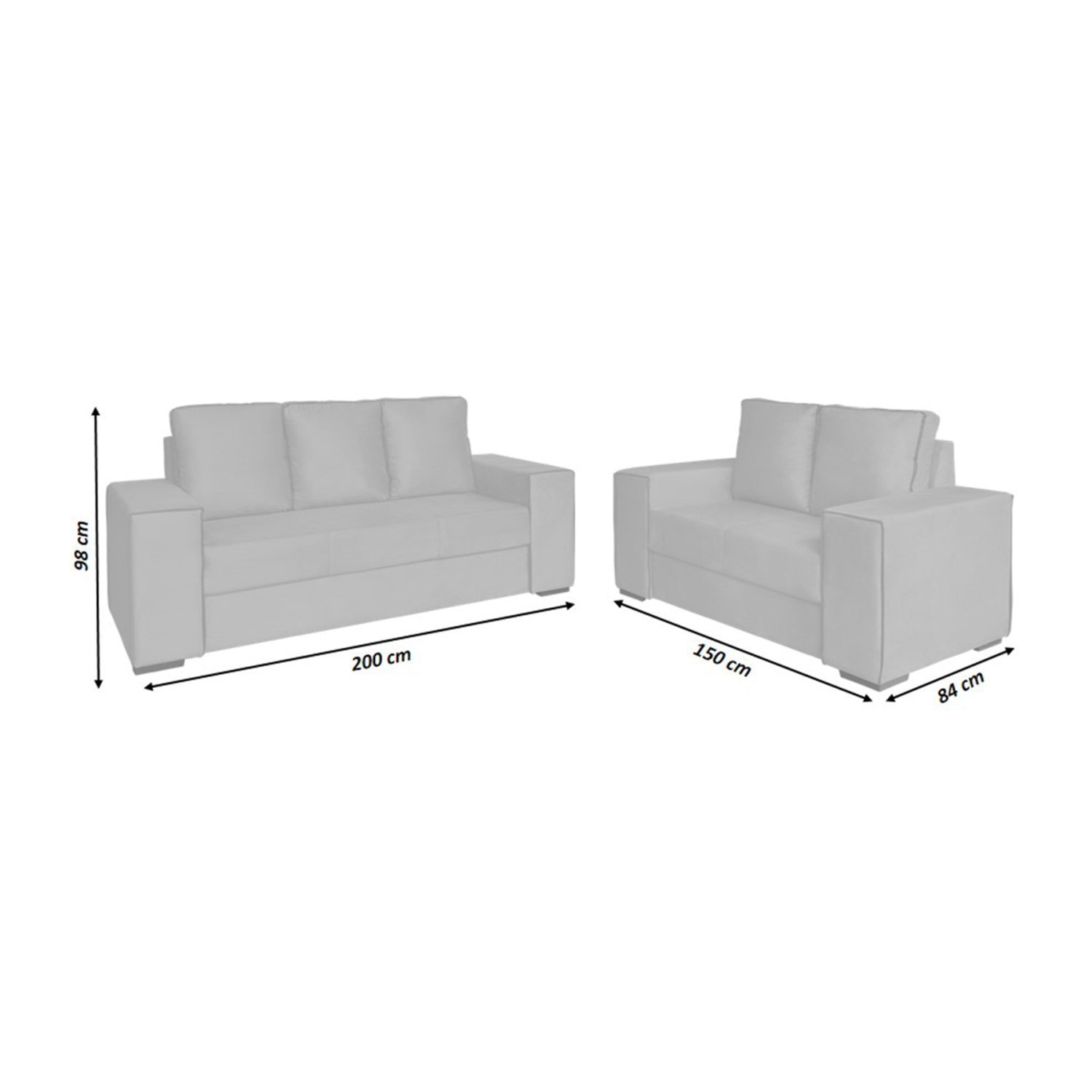 Conjunto de Sofás 2 e 3 Lugares Califórnia - 3