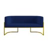 Kit 2 Poltronas + Sofá 2 Lugares para Recepção – Balaqui Cor:azul Marinho - 5