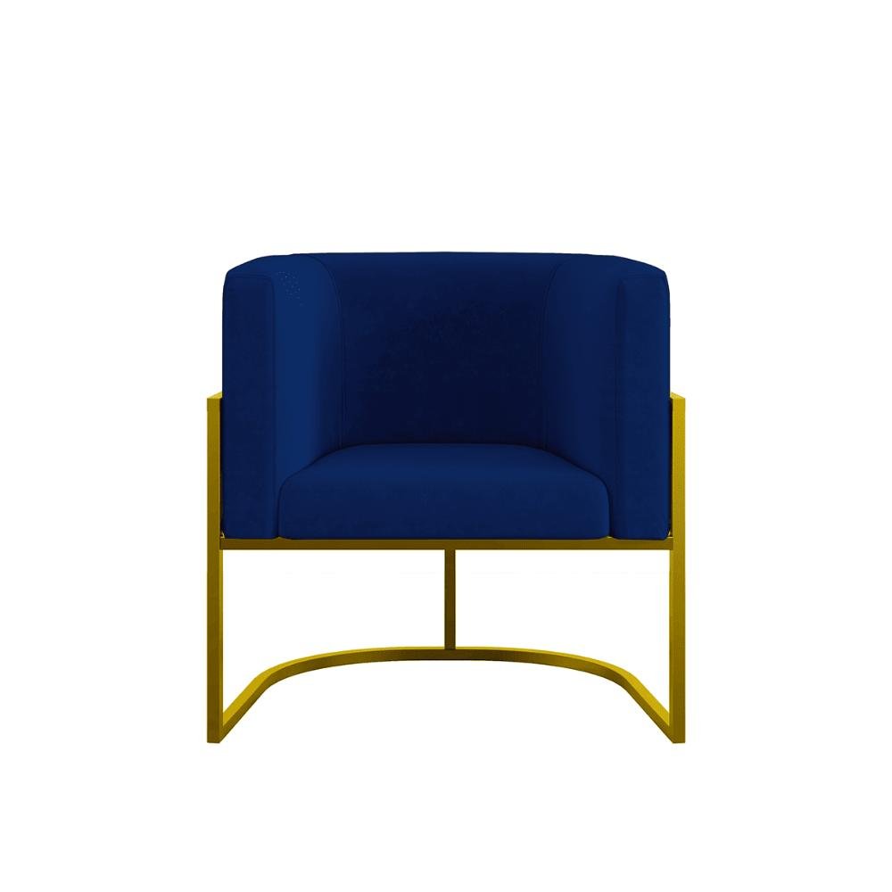 Kit 2 Poltronas + Sofá 2 Lugares para Recepção – Balaqui Cor:azul Marinho - 9