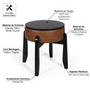 Ver imagem 2 de Puff Estofado Vira Mesa Redondo New Liz em Madeira Marrom/preto - Straub Web