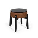 Ver imagem 4 de Puff Estofado Vira Mesa Redondo New Liz em Madeira Marrom/preto - Straub Web