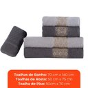 Ver imagem 3 de Jogo de Toalhas de Banho Algodão 5 Peças Completo Aslan Sonhare Sultan Gris e Prata