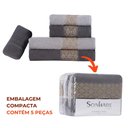 Ver imagem 4 de Jogo de Toalhas de Banho Algodão 5 Peças Completo Aslan Sonhare Sultan Gris e Prata