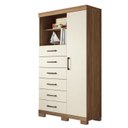Ver imagem 3 de Multi-Cômoda 1 Porta 6 Gavetas Marabá com Pés Marrom/Jatoba/Areia
