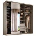 Ver imagem 1 de Closet Casal 1 Porta de Correr com Espelho 3 Gavetas 208cm Mdf Sonni R02 Bege - Lyam Decor