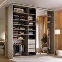 Ver imagem 2 de Closet Casal 1 Porta de Correr com Espelho 3 Gavetas 208cm Mdf Sonni R02 Bege - Lyam Decor