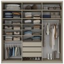 Ver imagem 3 de Closet Casal 1 Porta de Correr com Espelho 3 Gavetas 208cm Mdf Sonni R02 Bege - Lyam Decor