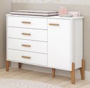 Ver imagem 1 de Comoda Infantil Quarto de Bebê Iris Retro - Pés de Madeira:branco