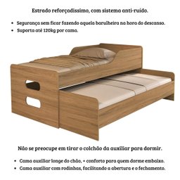 Bicama Solteiro com Auxiliar C/ Estrado Reforçado Cor: Am - 3