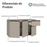 Balcão de Cozinha 120cm 3 Portas 1 Gaveta Suspenso Nice Madesa - 4