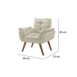 Poltrona em Veludo Base Palito Quadrada Opalla Prime - 3