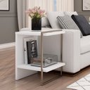 Ver imagem 1 de Mesa de Cabeceira 100% MDF com Metalon Infinity Branco