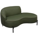 Ver imagem 1 de Sofá Curvo 02 Lugares 150cm Braço Direito Thommy Pés Preto Fosco Linho Verde - Casaepoltrona