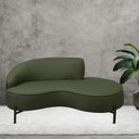 Ver imagem 2 de Sofá Curvo 02 Lugares 150cm Braço Direito Thommy Pés Preto Fosco Linho Verde - Casaepoltrona