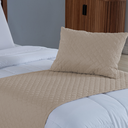 Ver imagem 5 de Kit 3 Peças Peseira de Cama Solteiro Comfort com Almofada Cheia Microfibra (Caqui)