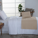 Ver imagem 3 de Kit 3 Peças Peseira de Cama Solteiro Comfort com Almofada Cheia Microfibra (Caqui)