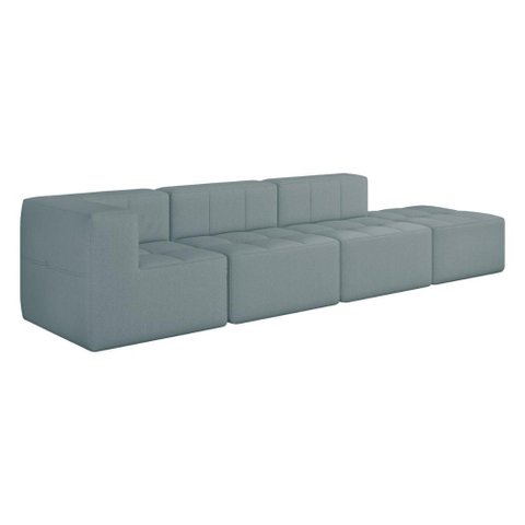 Sofá Modulado 4 Lugares 308cm Espuma D33 Multimóveis Cr45357 Azul
